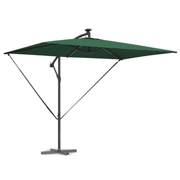 vidaXL Parasol banane à mât déporté Vert 294 x 200 x 254 cm
