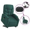 vidaXL Fauteuil inclinable de massage électrique Vert foncé Tissu