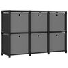 vidaXL &Eacute;tag&egrave;re d'affichage 6 cubes et bo&icirc;tes Noir 103x30x72,5 cm Tissu