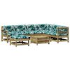 vidaXL Salon de jardin 8 pcs avec coussins bois de pin impr&eacute;gn&eacute;