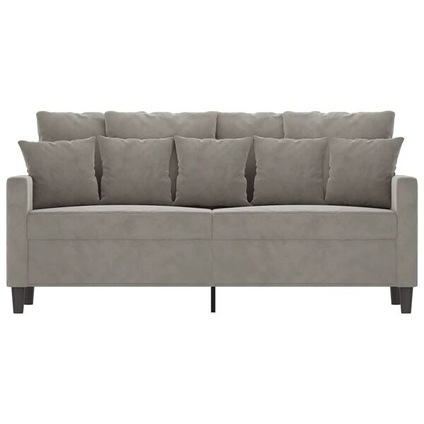 vidaXL Canap&eacute; &agrave; 2 places Gris clair 140 cm Velours