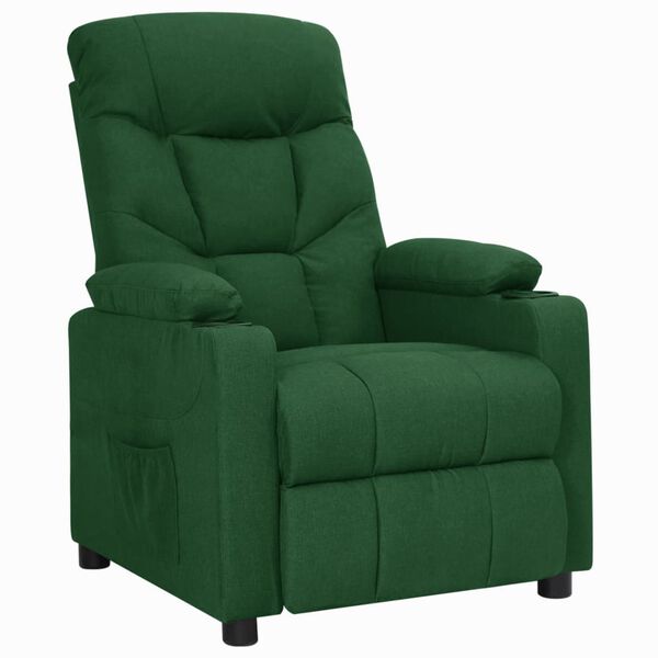 vidaXL Fauteuil inclinable Vert fonc&eacute; Tissu