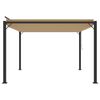 vidaXL Tonnelle avec toit à persienne 3x3 m Taupe Tissu et aluminium