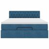 vidaXL Cadre de lit ottoman avec matelas bleu fonc&eacute; 140x200 cm velours