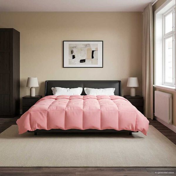 vidaXL Duvet d'&eacute;t&eacute; simple Matelass&eacute; Rose 200 x 240 cm Microfibre