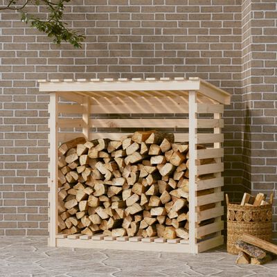 vidaXL Support pour bois de chauffage 108x73x108 cm Bois de pin