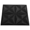 vidaXL Panneaux muraux 3D 12 pcs 50x50 cm noir origami 3 m²