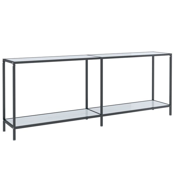 vidaXL Table console Blanc 200x35x75,5 cm Verre trempé
