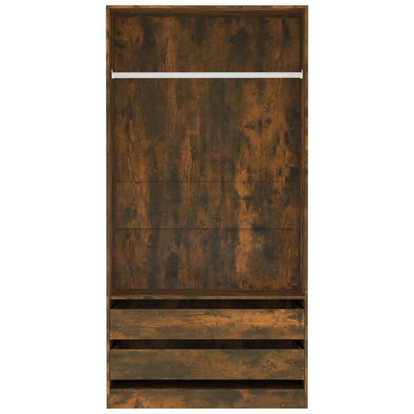 vidaXL Garde-robe Ch&ecirc;ne fum&eacute; 100x50x200 cm Bois d'ing&eacute;nierie