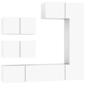 vidaXL Ensemble de meubles TV 6 pcs Blanc Bois d'ing&eacute;nierie