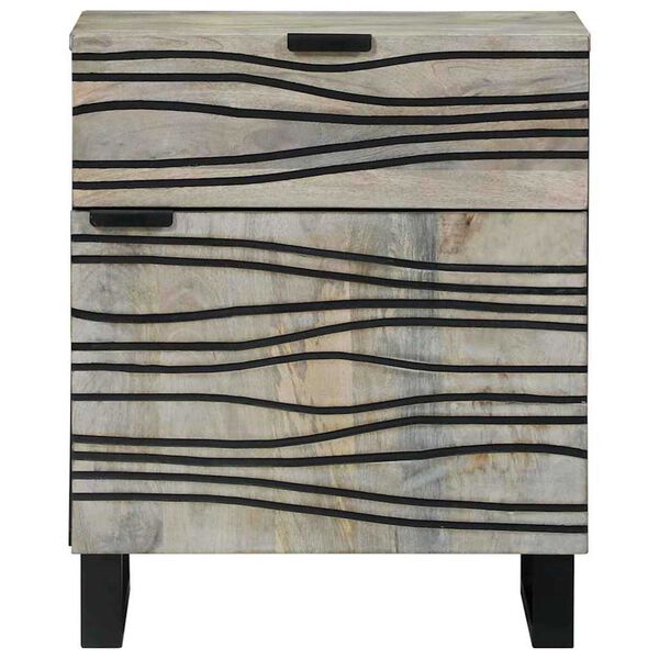 vidaXL Cabinet de chevet avec tiroir Blanc et Noir 50 x 33 x 60 cm