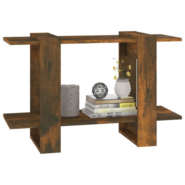 vidaXL Bibliothèque/Séparateur de pièce Chêne fumé 80x30x51 cm