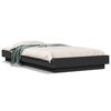vidaXL Cadre de lit avec lumi&egrave;res LED sans matelas noir 90x190 cm