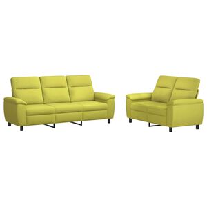 vidaXL Ensemble de Canap&eacute;s 2 pcs Vert clair Tissu