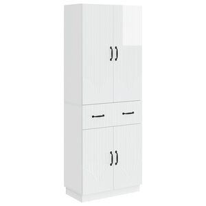 vidaXL Ensemble de Meubles 2 pc Blanc brillant Bois d'ing&eacute;nierie