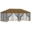 vidaXL Gazebo avec murs lat&eacute;raux 6 x 3 m Taupe Polyester et Acier 190