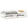 vidaXL Lit de jour et tiroirs sans matelas blanc 90x200 cm bois massif