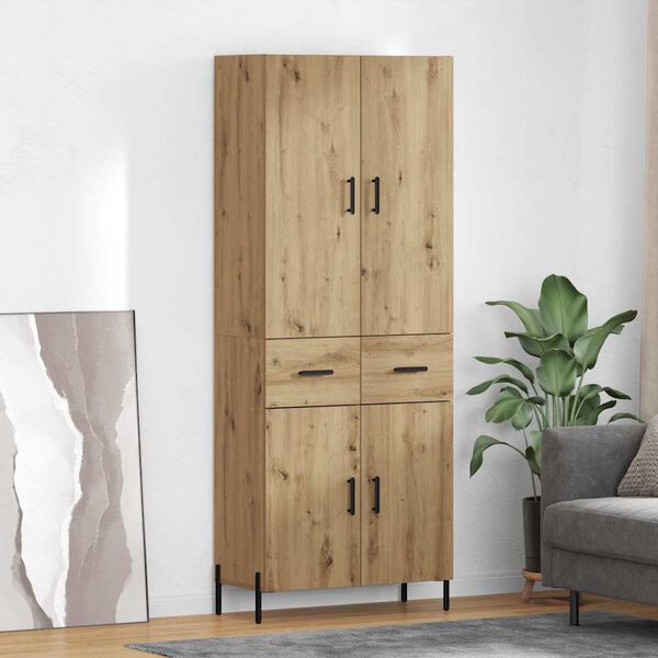 vidaXL Haut Armoire Montage mural Ch&ecirc;ne artisanal 69,5 x 34 x 180 cm