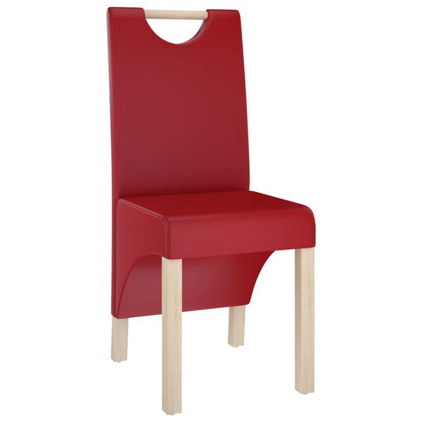 vidaXL Chaises &agrave; manger lot de 4 rouge bordeaux similicuir