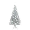 vidaXL Sapin de No&euml;l avec 150 LED avec support Argent 120 cm PET