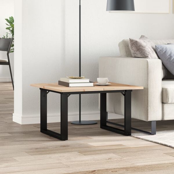 vidaXL Table basse cadre en O 60x60x40 cm bois de pin massif et acier