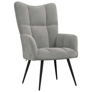vidaXL Chaise de relaxation Gris clair Velours