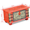 vidaXL Coffre de rangement Bois de manguier rouge 80 x 40 x 45 cm