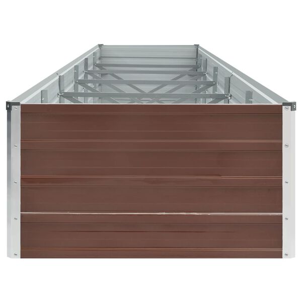 vidaXL Lit sur&eacute;lev&eacute; de jardin Acier galvanis&eacute; 480x80x45 cm Marron