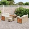 vidaXL Ensemble de canap&eacute; de jardin 11 pcs Beige et cr&egrave;me polyrotin