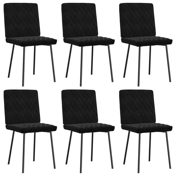 vidaXL Chaises à manger lot de 6 noir velours