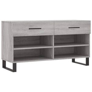 vidaXL Banc &agrave; chaussures sonoma gris 102x35x55 cm bois d'ing&eacute;nierie