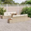 vidaXL Ensemble de canapé de jardin 9 pcs Beige Poly rotin