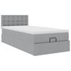 vidaXL Lit ottoman avec matelas et LED Gris clair 80x200cm tissu