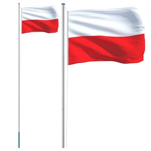 vidaXL Drapeau de la Pologne et m&acirc;t 6,08 m Aluminium