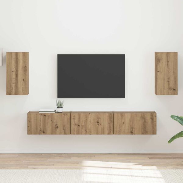 vidaXL Ensemble meuble TV 5 pcs Ch&ecirc;ne artisanal Bois d'ing&eacute;nierie