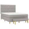 vidaXL Sommier &agrave; lattes de lit avec matelas Gris clair 140x190cm Tissu