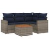 vidaXL Salon de jardin 5 pcs avec coussins gris r&eacute;sine tress&eacute;e