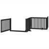 vidaXL Barri&egrave;re pour chien porte pliable 6 panneaux noir bois peuplier