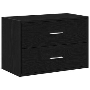 vidaXL Armoire avec 2 tiroirs ch&ecirc;ne noir 60x31x40 cm bois d'ing&eacute;nierie