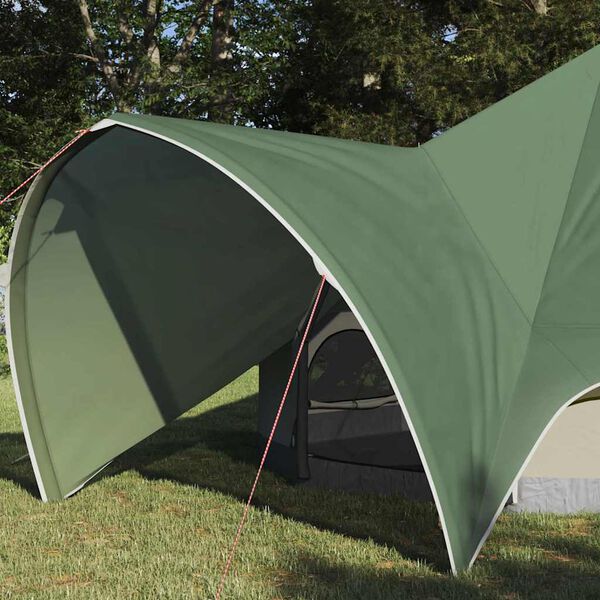 vidaXL Tente tipi avec toit avec &eacute;vent Vert et gris 600 x 600 x 347 cm