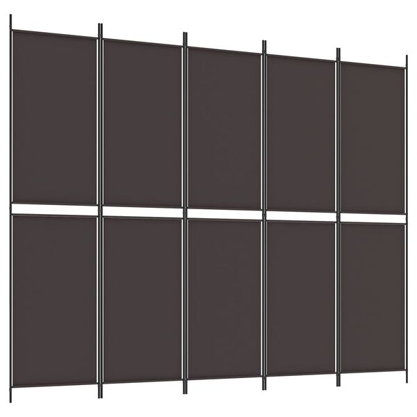 vidaXL Cloison de séparation 5 panneaux Marron 250x200 cm Tissu