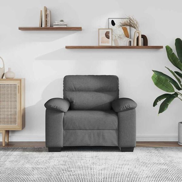 vidaXL Fauteuil gris fonc&eacute; 100x81x84 cm tissu