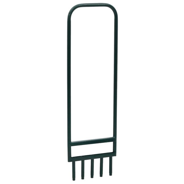 vidaXL A&eacute;rateur de pelouse 5 dents creuses vert acier enduit de poudre