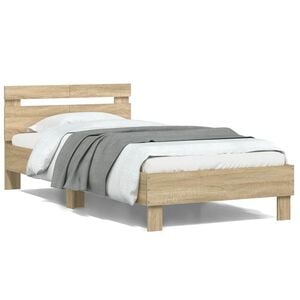 vidaXL Cadre de lit sans matelas avec t&ecirc;te de lit 100x200 cm