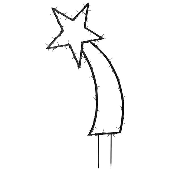 vidaXL D&eacute;coration lumineuse m&eacute;t&eacute;ore de No&euml;l avec piquets 80 LED 62 cm