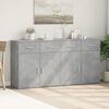 vidaXL Buffets 2 pcs gris béton 79x38x80 cm bois d'ingénierie