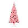 vidaXL Sapin de Noël avec 150 LED avec support Rose 150 cm PVC