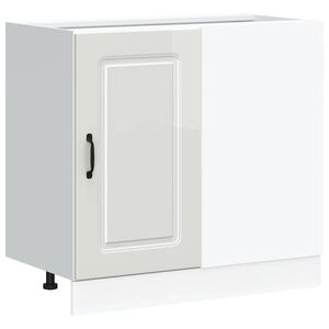 vidaXL Meuble bas de cuisine &laquo; Kalmar &raquo; Bois d'ing&eacute;nierie blanc brillant