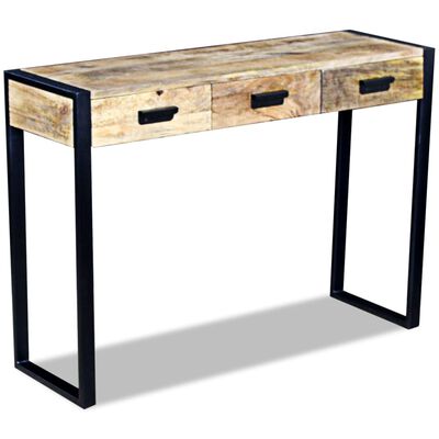 vidaXL Table console avec 3 tiroirs Bois de manguier 110 x 35 x 78 cm