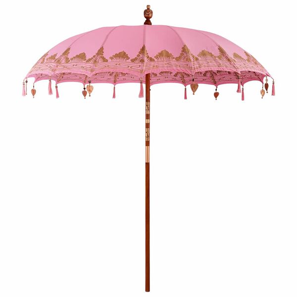 vidaXL Parasol balinais avec base Rose 215 x 215 x 260 cm